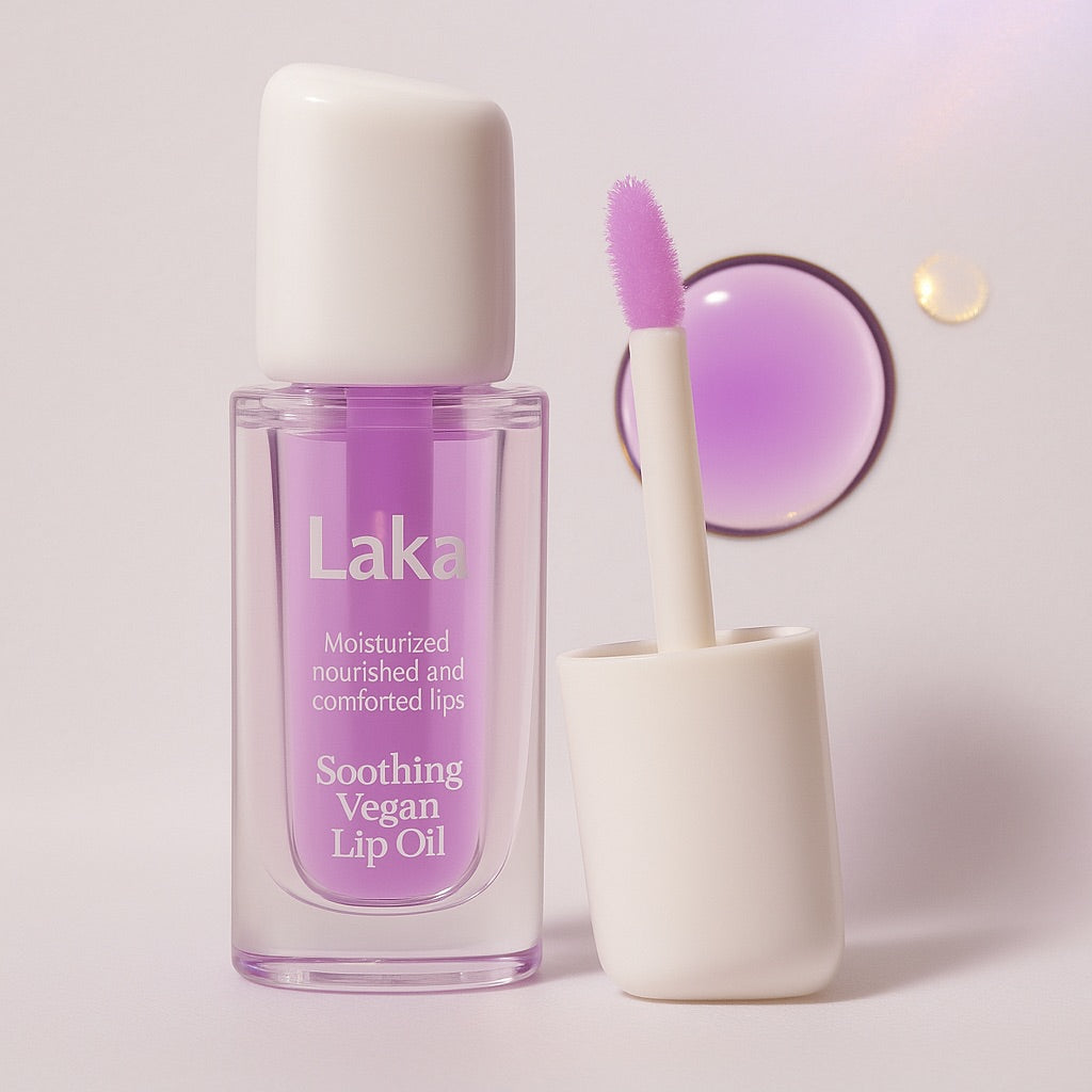 Kojący Wegański Olejek do Ust Laka Soothing Vegan Lip Oil Calming Purple Lip Balm