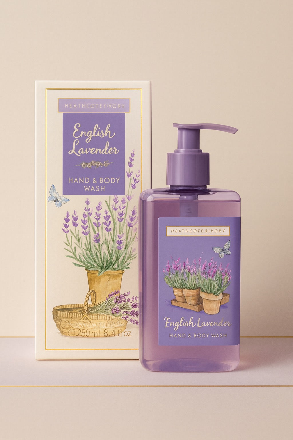 Luksusowy Lawendowy Płyn do Mycia Ciała Heathcote & Ivory Hand and Body Wash 250ml