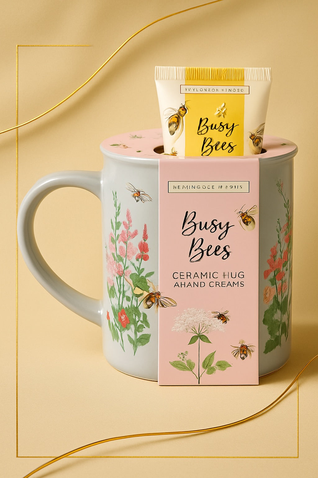 Zestaw upominkowy Kremy do rąk w Kubku Heathcote & Ivory Busy Bees Giftable Mug Set