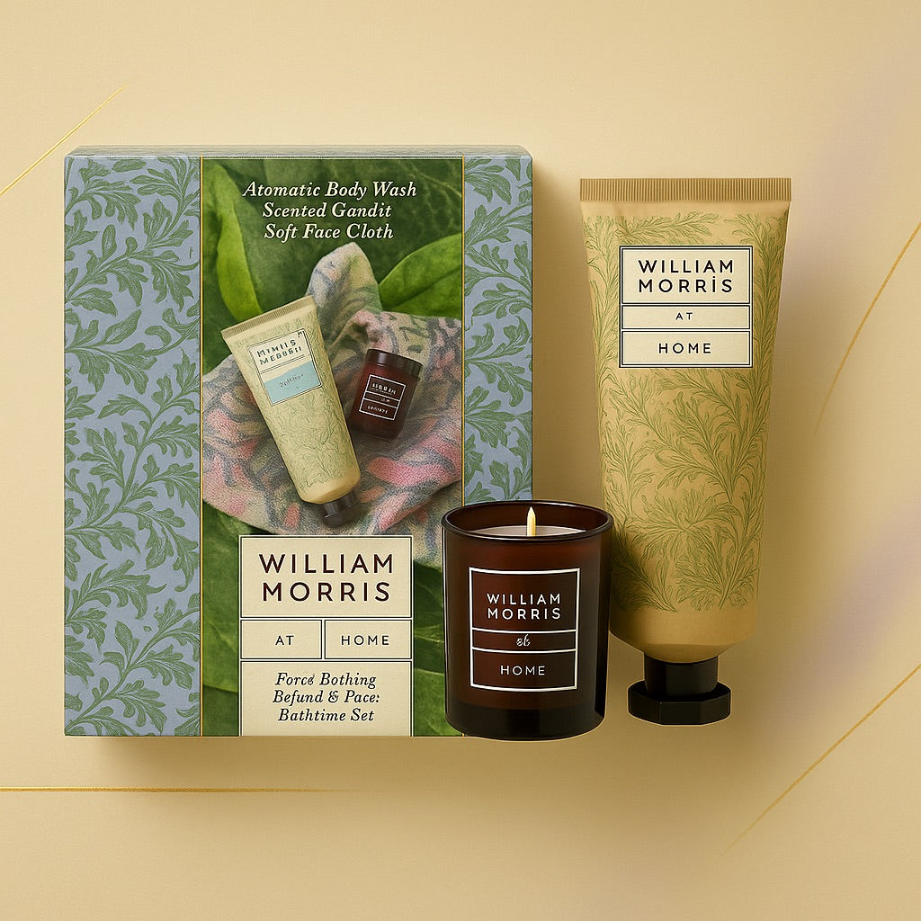 Zestaw do Ciała Żel do Ciała, Świeca, Ręcznik do twarzy William Morris At Home Forest