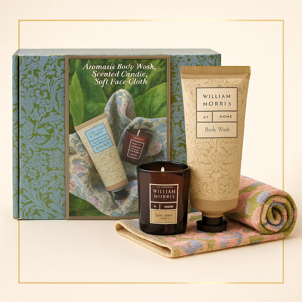 Zestaw do Ciała Żel do Ciała, Świeca, Ręcznik do twarzy William Morris At Home Forest