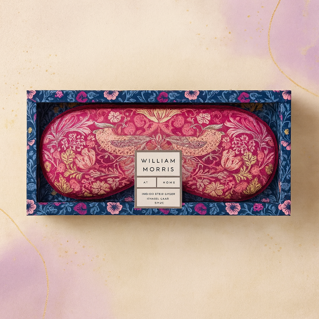 Aksamitna opaska na oczy lawendowa William Morris At Home Lavender Sleep Mask with Perfect Blackout…