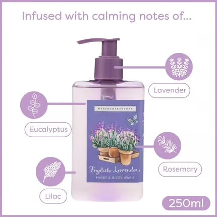 Luksusowy Lawendowy Płyn do Mycia Ciała Heathcote & Ivory Hand and Body Wash 250ml